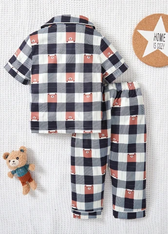 Комбинированная всесезон пижама (рубашка, брюки) рубашка + брюки SHEIN