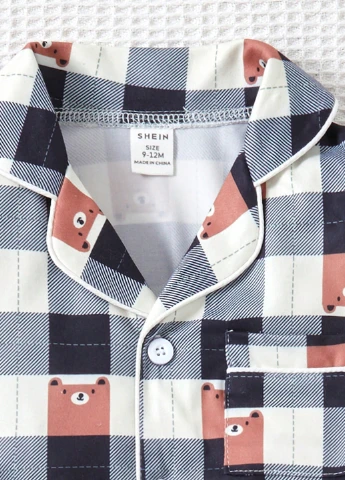 Комбинированная всесезон пижама (рубашка, брюки) рубашка + брюки SHEIN