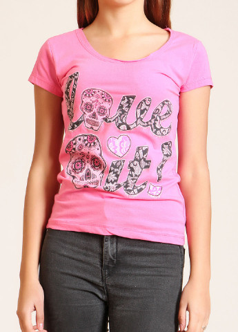 Розовая летняя футболка W&R