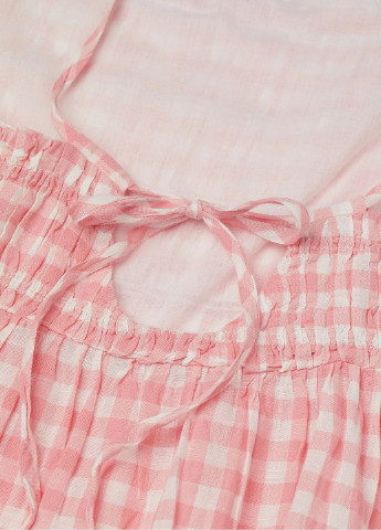 Светло-розовое кэжуал платье H&M в клетку
