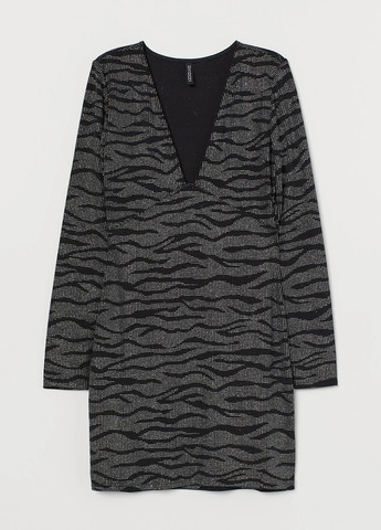 Комбінована вечірня сукня силуетна H&M з абстрактним візерунком