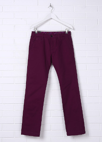 Фиолетовые кэжуал демисезонные прямые брюки Selected