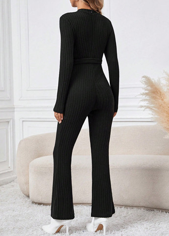 Комбинезон для беременных SHEIN комбинезон-брюки однотонный чёрный кэжуал полиэстер