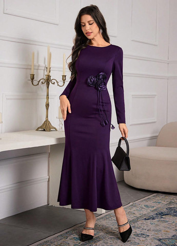Фиолетовое вечернее платье годе SHEIN однотонное
