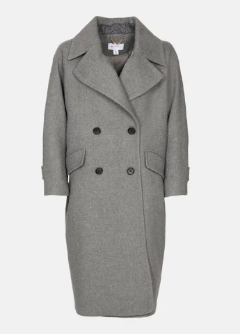 Серое демисезонное Пальто двубортное Warehouse
