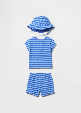 Синій літній комплект (футболка, шорти, панама) Gap