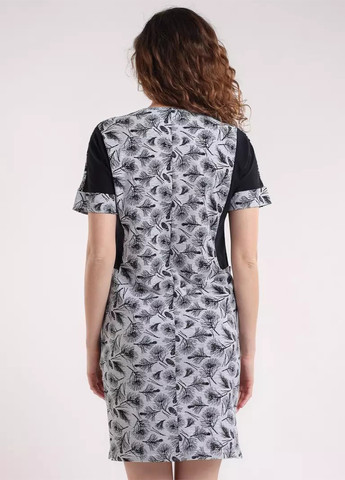 Чорно-білий кежуал сукня сукня-футболка BBL з квітковим принтом
