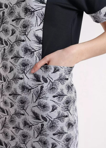 Чорно-білий кежуал сукня сукня-футболка BBL з квітковим принтом