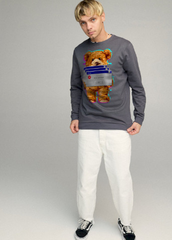 Темно-серый свитшот мужской basic /no flis/ YAPPI (252258546)