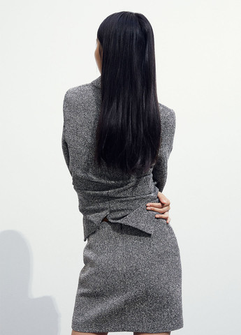 Черно-белая кэжуал меланж юбка H&M а-силуэта (трапеция)