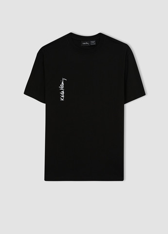 Чорна футболка DeFacto