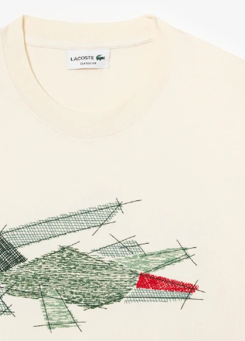 Кремовая футболка Lacoste