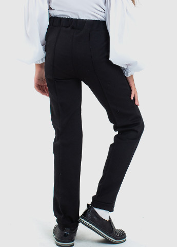 Черные кэжуал демисезонные прямые брюки Modna Anka