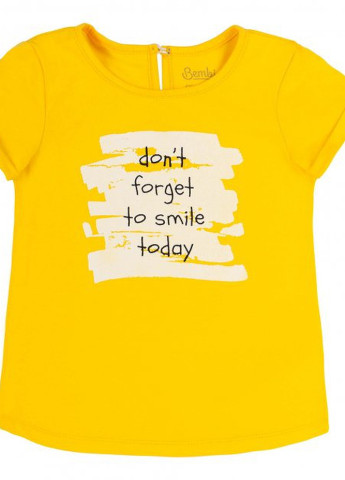 Желтая футболка для девочки (фб888) белый Бемби