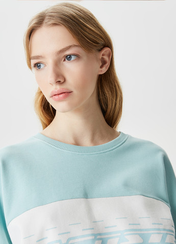 Голубой свитшот Lacoste логотип нашивки (276525956)