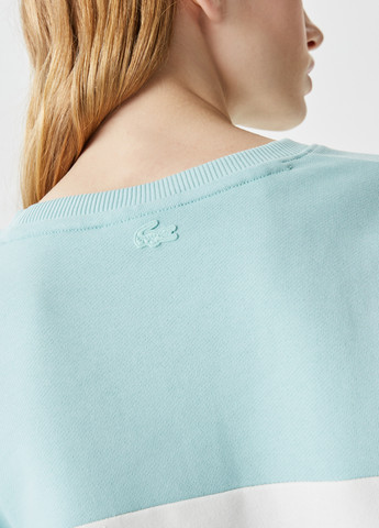 Голубой свитшот Lacoste логотип нашивки (276525956)