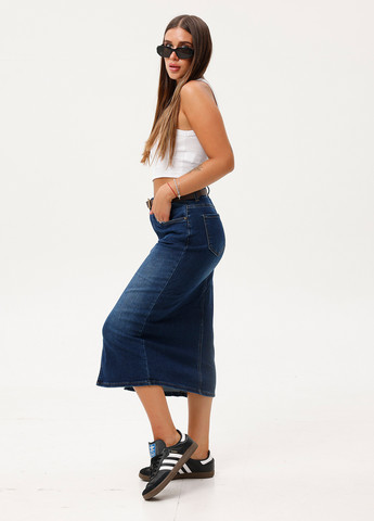 Синяя джинсовая однотонная юбка Icon