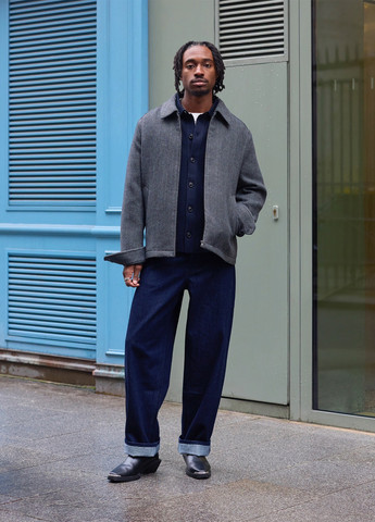 Серая демисезонная куртка куртка-пиджак Uniqlo