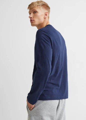 Темно-синий лонгслив H&M