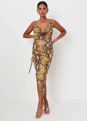 Комбинированное кэжуал платье Missguided змеиный