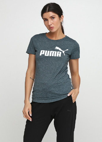 Серо-зеленая всесезон футболка Puma Essentials+ Heather Tee