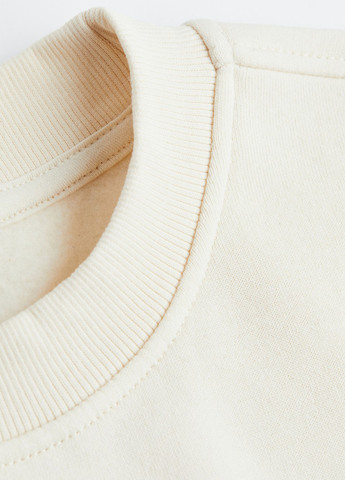 Кремовый свитшот H&M рисунок без декора (300466377)