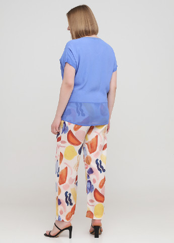 Голубой летний комплект (блуза, брюки) Biaoruina