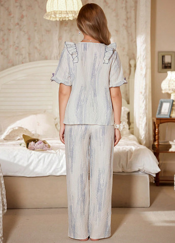 Серая всесезон пижама (блуза, брюки) рубашка + брюки SHEIN