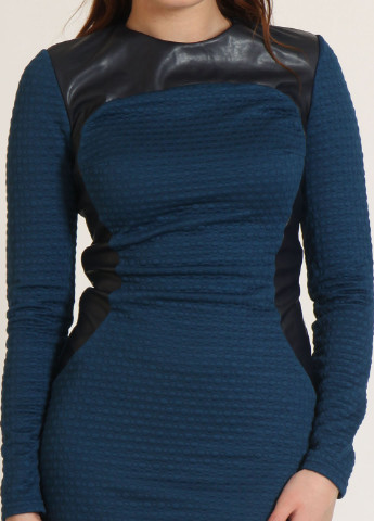 Темно-бирюзовое кэжуал платье футляр Ko-style фактурное