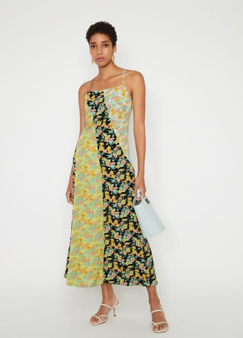 Комбинированное кэжуал платье с открытой спиной Warehouse с цветочным принтом