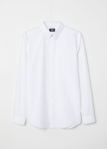 Сорочка H&M однотонна біла ділова поліестер