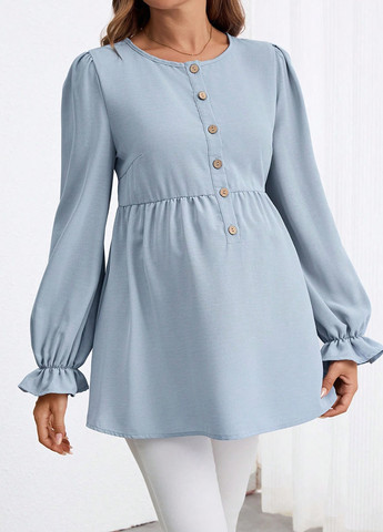 Голубая блуза для беременных SHEIN