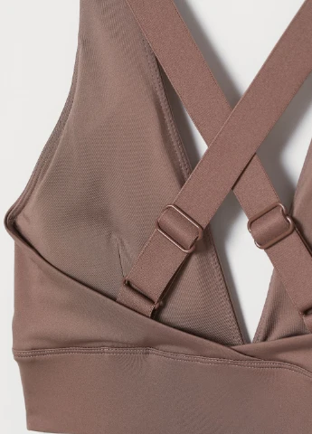 Темно-бежевий топ бюстгальтер H&M без кісточок поліестер, трикотаж