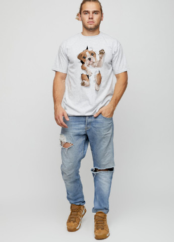 Серая футболка мужская basic YAPPI