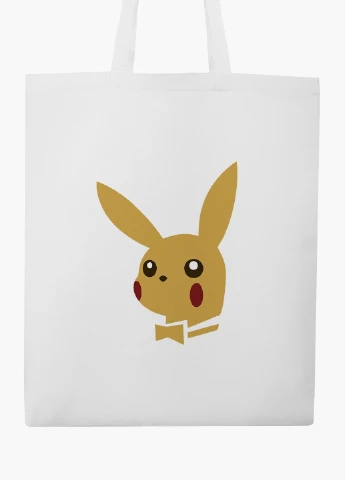 Эко сумка шоппер белая Пикачу (Pikachu) (9227-2076-WT2) Еко сумка шоппер біла 41*35 см MobiPrint (219151252)