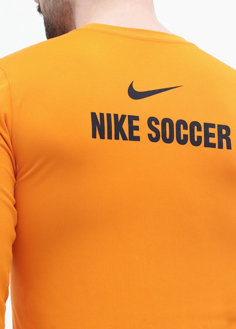 Оранжевый демисезонный спортивный лонгслив Nike с надписями