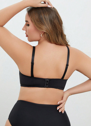 Чорний бралетт бюстгальтер SHEIN з кісточками поліамід