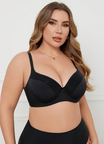 Чорний бралетт бюстгальтер SHEIN з кісточками поліамід