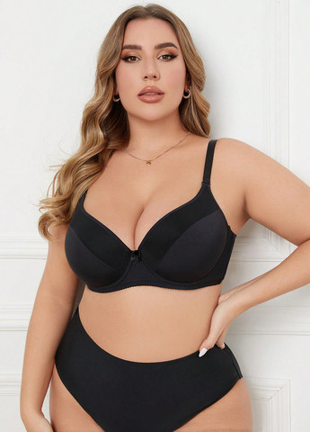 Чорний бралетт бюстгальтер SHEIN з кісточками поліамід