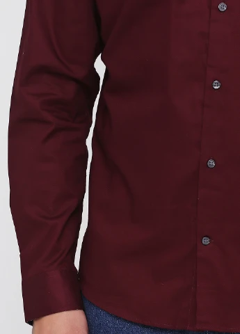Темно-бордовая рубашка однотонная H&M