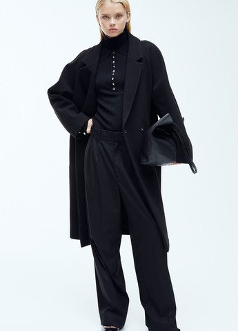 Черное демисезонное Пальто оверсайз H&M