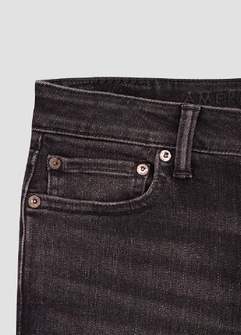 Черные демисезонные зауженные джинсы American Eagle