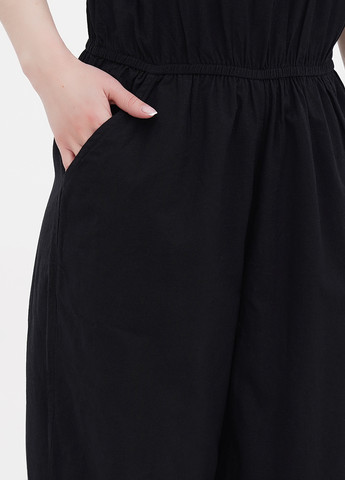 Комбинезон Garnet Hill комбинезон-брюки однотонный чёрный кэжуал хлопок, хлопок органический