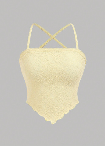 Желтый летний костюм (топ, юбка) SHEIN