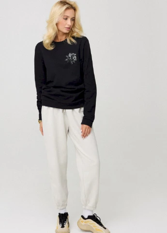 Чорний свитшот женский oversize /no flis/ YAPPI (254658699)