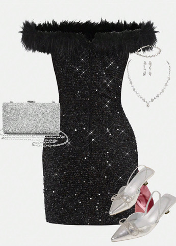 Чёрное платье SHEIN (331739369)