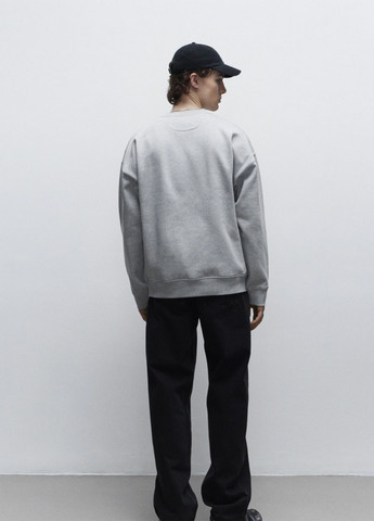 Світло-сірий світшот H&M меланж без декору (366276643)