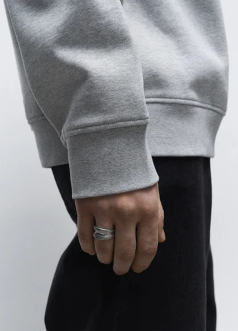 Світло-сірий світшот H&M меланж без декору (366276643)