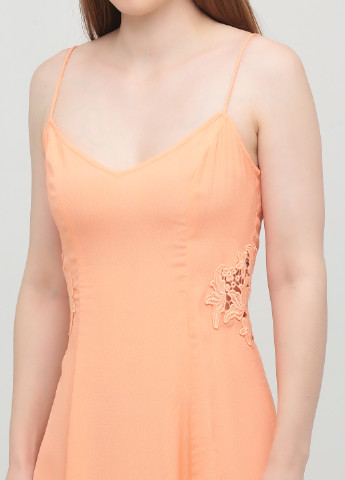 Светло-оранжевое кэжуал платье клеш Asos однотонное