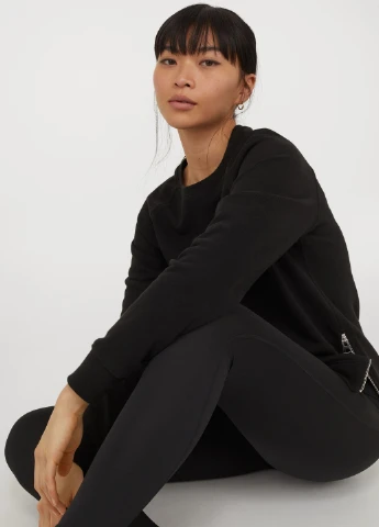 Черные демисезонные спортивные леггинсы для беременных H&M
